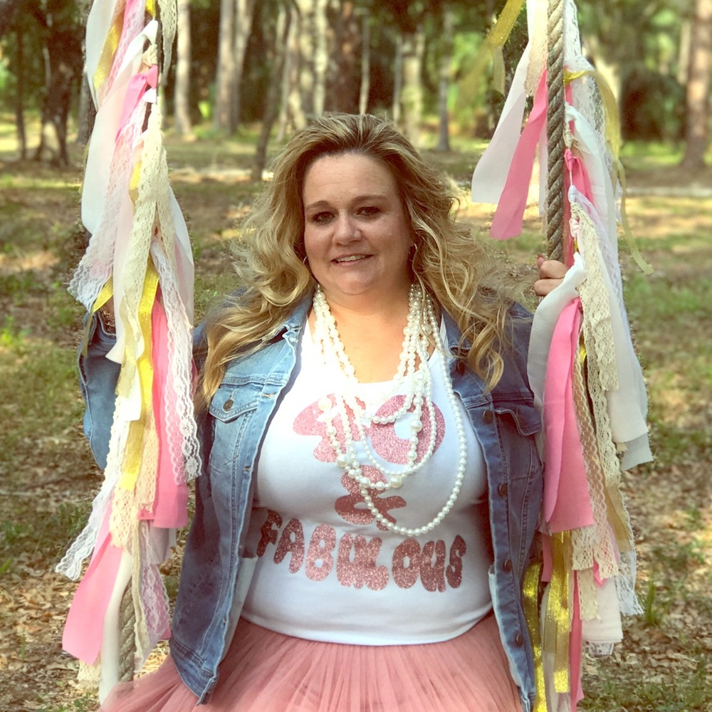 Birthday Tank top. Forty & fabulous, rose gold